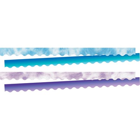 BARKER CREEK Tie-Dye & Ombré Blue & Purple Double-Sided Scalloped Trim Set of 4, 52/set 4359